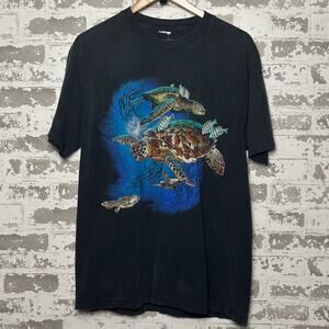Vintage Sea Turtle Shirt Size Large Cayman Turtle Farm Y2K